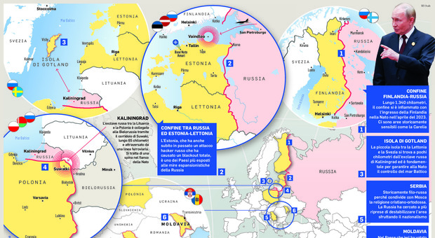 Europa e Russia: le 6 zone a rischio guerra nel 2025 secondo Il Messaggero